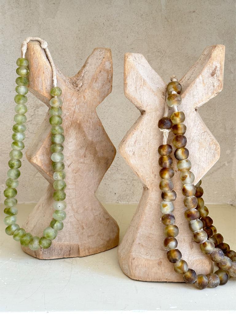 Brown Recycled Glass Bead Necklace | Ghana
