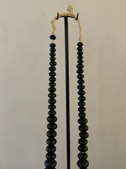 GRAND COLLIER AMBRE NOIR AFRICAINE