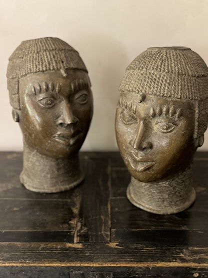 DUO TÊTE EN BRONZE - BÉNIN