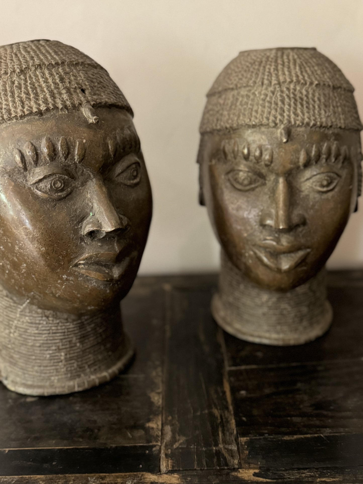 DUO TÊTE EN BRONZE - BÉNIN