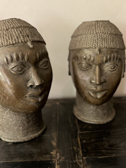 DUO TÊTE EN BRONZE - BÉNIN