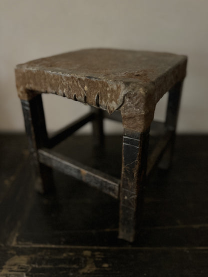 TABOURET BOIS ASSISE CUIR CHOKWE N1 - ANGOLA