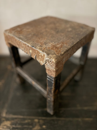 TABOURET BOIS ASSISE CUIR CHOKWE N1 - ANGOLA